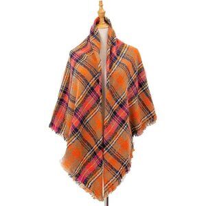 Fall Winter Scarf Shawl Wraps for Women Men,Classic Tassel Plaid Tartan Large